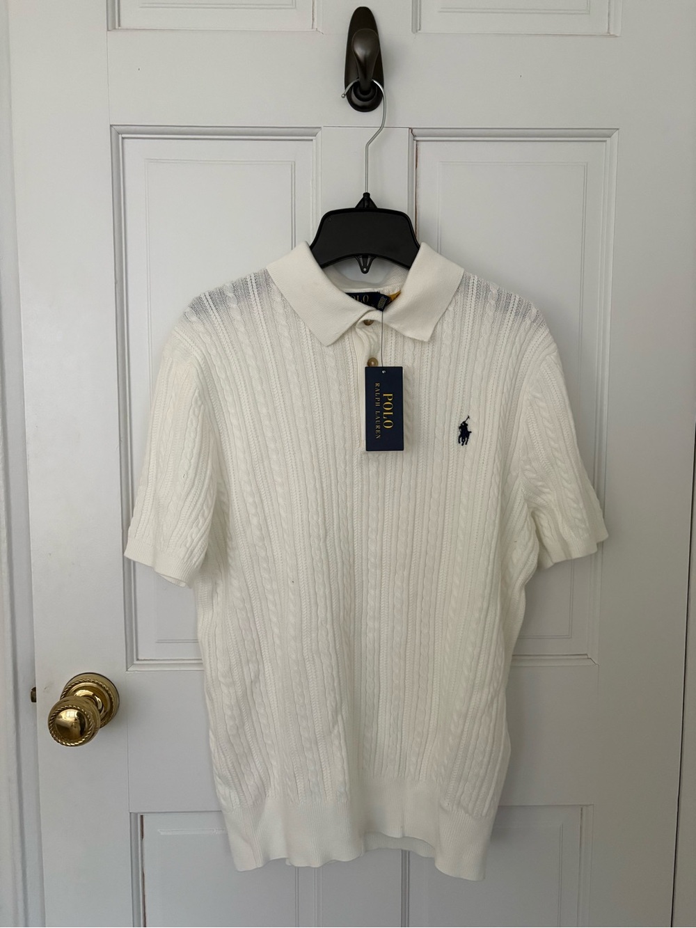 NWT - Ralph Lauren - Cable-Knit Cotton Polo Sweater